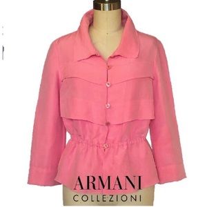 Armani Collezioni Pink Womens Cropped Jacket